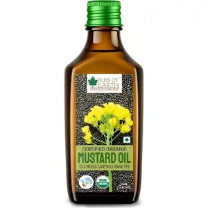 Bliss of Earth 500ML Certified Organic Mustard Oil for Cooking & Hair Cold Pressed Hexane Free