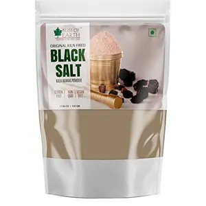 Bliss of Earth Traditional Kiln Fired Black Salt Powder Kala Namak Non Iodized for Weight Loss & Healthy Cooking Natural Substitute of White Salt