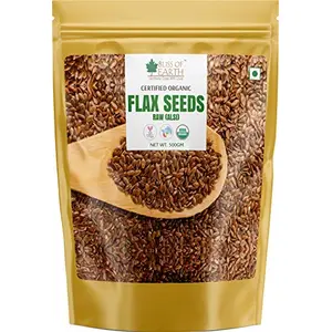 Bliss of Earth 500gm USDA Organic Raw Flax Seeds for Eating and Weight Loss Rich in Omega