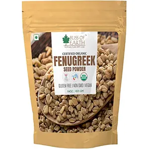 Bliss of Earth 453GM USDA Organic Fenugreek Powder For Cooking Methi Powder