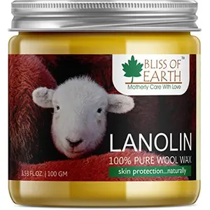 BLISS OF EARTH  Pure Golden Lanolin Natural Wool Wax for Soothing Sore Nipples (100gm)