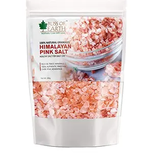 Bliss of Earth 500 gm Granular Pakistani Himalayan Pink Salt Non Iodized for Weight Loss & Healthy Cooking Natural Substitute of White Salt