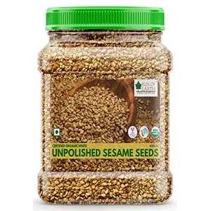 Bliss of Earth USDA Organic Unpolished White Sesame Seeds 600 gm For Eating Raw Til Seeds