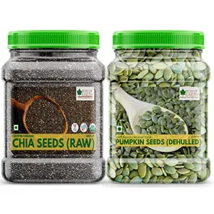 Bliss of Earth USDA Organic Raw Chia Seeds And Pumpkin Seed For Weight Loss 600kg Each Raw Super Food
