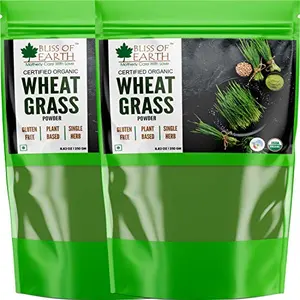 Bliss of Earth 2X250gm USDA Wheatgrass Powder Organic Super Food Dietary Supplement