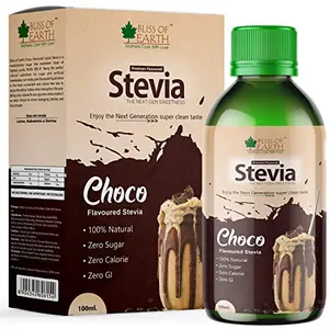 Bliss of Earth Chocolate Stevia Liquid Flavoured Stevia Sweeten Coffee Cake Shake & Hot Chocolate Zero Sugar Zero Calories Zero Glycemic Index 100ml