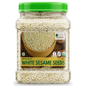 Bliss of Earth USDA Organic Sesame Seeds 600 gm White For Eating Raw Til Seeds