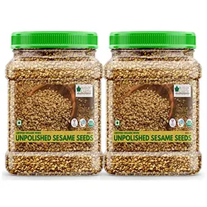 Bliss of Earth USDA Organic Unpolished Sesame Seeds 2x600 gm White For Eating Raw Til Seeds