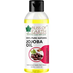 Bliss of Earth 100% Pure Natural Jojoba Oil (100ML) Coldpressed & Unrefined
