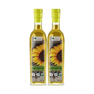 Bliss of Earth Certified Organic Sunflower Oil 2x1 Ltr For Cooking Cold Pressed Hexane Free