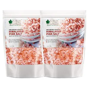 Bliss of Earth 2X500 gm Granular Pakistani Himalayan Pink Salt Non Iodized for Weight Loss & Healthy Cooking Natural Substitute of White Salt