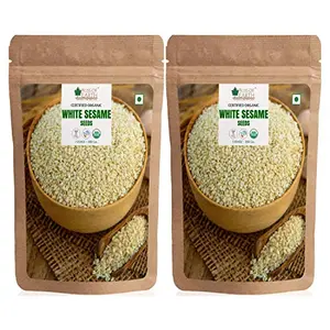 Bliss of Earth USDA Organic Sesame Seeds 2x200 gm White For Eating Raw Til Seeds