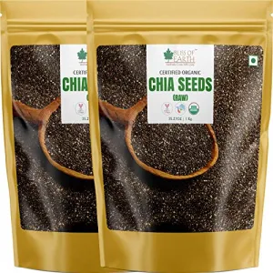 Bliss of Earth 2X1kg USDA Organic Raw Chia Seeds For Weight Loss 1kg each Raw Super Food
