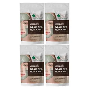 Bliss of Earth100% Pure Dead Sea Mud | 4x100GM Powder | Great For Facial Treatment Acne Oily Skin & Blackheads | Minimizes Pores & Improves Overall Complexion |