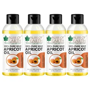 Bliss of Earth¢ Wildcrafted Himalayan Apricot Oil 4x100ML Coldpressed & Unrefined Pack Of 4