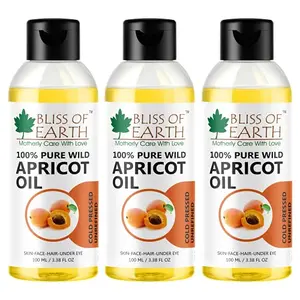 Bliss of Earth¢ Wildcrafted Himalayan Apricot Oil 3x100ML Coldpressed & Unrefined Pack Of 3