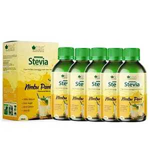 Bliss of Earth Nimbu Pani Stevia Liquid Flavoured Stevia Sweeten Lime Water & Lemon Tea Zero Sugar Zero Calories Zero Glycemic Index 5X100ml