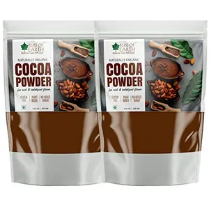 Bliss of Earth 2X250gm Naturally Organic Dark Cocoa Powder for Chocolate Cake Making & Chocolate Shake Unsweetened
