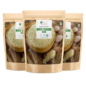 Bliss of Earth USDA Organic Sesame Seeds 3x500 gm White For Eating Raw Til Seeds