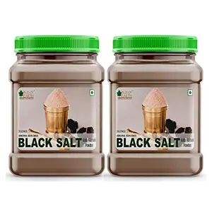 Bliss of Earth Traditional Kiln Fired Black Salt Powder Kala Namak Non Iodized for Weight Loss & Healthy Cooking Natural Substitute of White Salt 2x1kg Pack of 2