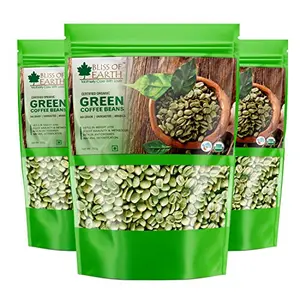 Bliss of Earth Organic Arabica Green Coffee Beans 3x250GM