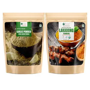 Bliss Of Earth Combo Of Naturally Organic Garlic Powder Dried And Turmeric powder For Cooking Pack Of 2 (1kg Each)