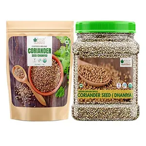 Bliss of Earth USDA Organic Combo of Whole Coriander Seeds Sabut Dhaniya (1kg+250gm) Pack of 2