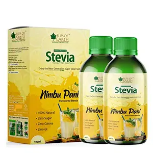 Bliss of Earth Nimbu Pani Stevia Liquid Flavoured Stevia Sweeten Lime Water & Lemon Tea Zero Sugar Zero Calories Zero Glycemic Index 2X100ml