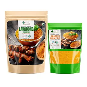 Bliss of Earth Combo Of High Curcumin Certified Organic Lakadong Turmeric Powder For Daily Cooking Pack Of 2