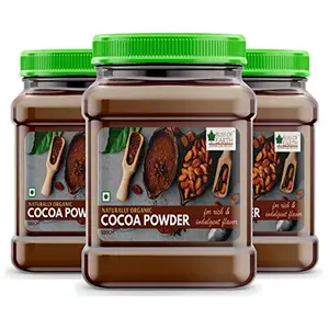 Bliss of Earth Naturally Organic Dark Cocoa Powder for Chocolate Cake Making & Chocolate Hot Milk Shake Unsweetened Pack of 3 (500gm Each)