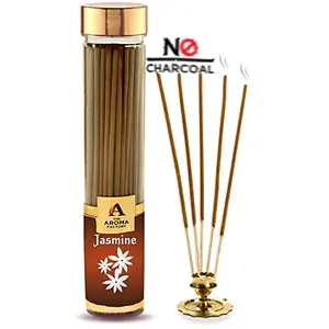 Jasmine Masala Incense Sticks Agarbatti ( 100% Herbal) Incense Fragrance Jar for Positive Energy Good Health and Wealth for Pooja Festive Home Natural Agarbatti (Bottle 100 gm)