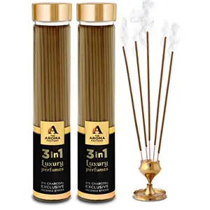 3 in 1 Luxury Perfumes Incense Sticks Agarbatti (100% Herbal) Bottle Pack of 2