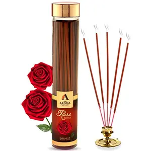 Rose Gulab Incense Sticks Agarbatti ( Herbal Masala Bamboo Red) Bottle 100 gm
