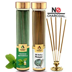 The Aroma FactoryAroma White Sage Smudge Smudging Leaves and Agarbatti (Bottle Pack of 2 )
