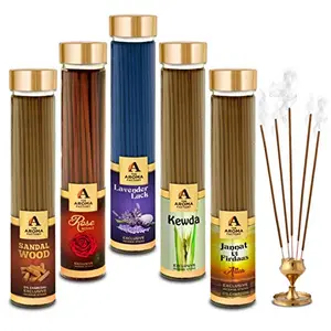 Lavender Sandalwood Attar Jannat & Kewda Incense Stick Agarbatti 100% Herbal Bottle Pack of 5