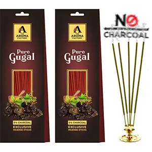 Wood Pure Gugal Incense Sticks Agarbatti (4 cm x 8 cm x 26 cm Pack of 2 x 30)
