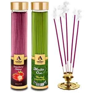 Strawberry & Out Incense Stick Agarbatti (100% Herbal) Bottle Pack of 2