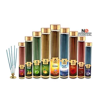 Super Saver Combo Natural Incense Sticks Agarbatti (Mogra White Sage Kewda Attar Sandal Chandan Lavender Gugal) (Bottle Packs of 12 x 100)