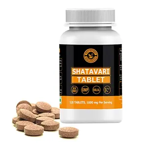 Shatavari Tablets - 1000 mg Per Serving 120 Tablet Pure and Dietary Supplement