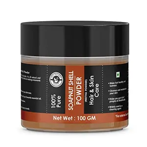 100% Pure Soapnut Reetha Powder for Hair Skin & Face - 100 GM
