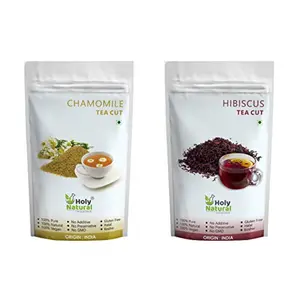 Hibiscus Tea 250 gm + Chamomile Tea 100 gm I Herbal Tea I 100% Pure & Natural I Combo Pack (Extra Super Saving)