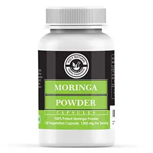 Moringa Powder Capsules  120 Vegetarian Capsules | 100% Potent Moringa Powder | Non Gelatine No Additive No Preservative Non GMO NO - Rice/Flour/Starch | 650 mg Per Capsule