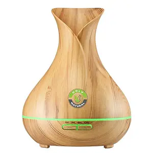 Ultrasonic Air Humidifier Aroma Essential Oil Diffuser with Wood Grain and 7 Color Changing LED Lights for Home