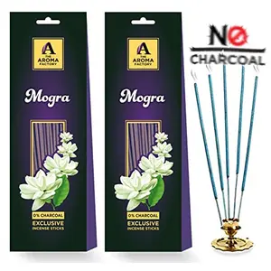 Wood Mogra Incense Sticks Agarbatti (4 cm x 8 cm x 26 cm Pack of 2 x 30)