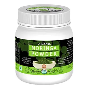 Organic Moringa Leaves Powder - 454 GM USDA Certified I 100% Pure & Natural Have Excellent Source of Many Vitamins and Mineral I RAW Greenish Like Leaves NO Preservative Non GMO