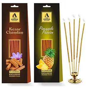 Pineapple & Chandan Incense Sticks Agarbatti (2 Packets x 30 Sticks Each)