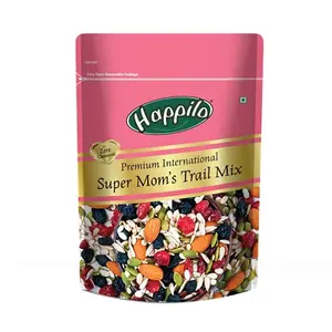 Happilo Premium International Supermom Trail Mix 325g| Roasted Almonds Pumpkin Flax & Watermelon Seeds Dried Cranberries Blueberries Afgan Black Raisins Cherry | Superfood Mix Snack