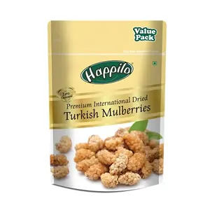 Happilo Premium International Dried Turkish Mulberries 500g | Naturally Healthy Dehydrated Fruit Snack | No Sulfur Resealable Bag | Gluten Free & Non-GMO