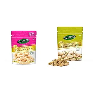 Happilo 100% Natural Premium Whole Cashews Value Pack Pouch 500 g &  Premium Californian Roasted and Salted Pistachios 200g