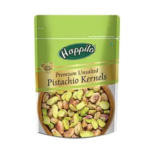 Happilo Premium Unsalted Pistachio Kernels 150g | Super Crunchy & Delicious |Plain Pista | Gluten Free | 100% Natural Dry Fruits | Healthy Evening Snack